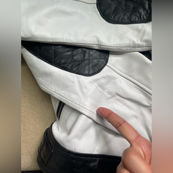 Custom Made Genuine Leather Jacket Cropped Colorblock Moto Biker XXS Motorcycle - Picture 8 of 14